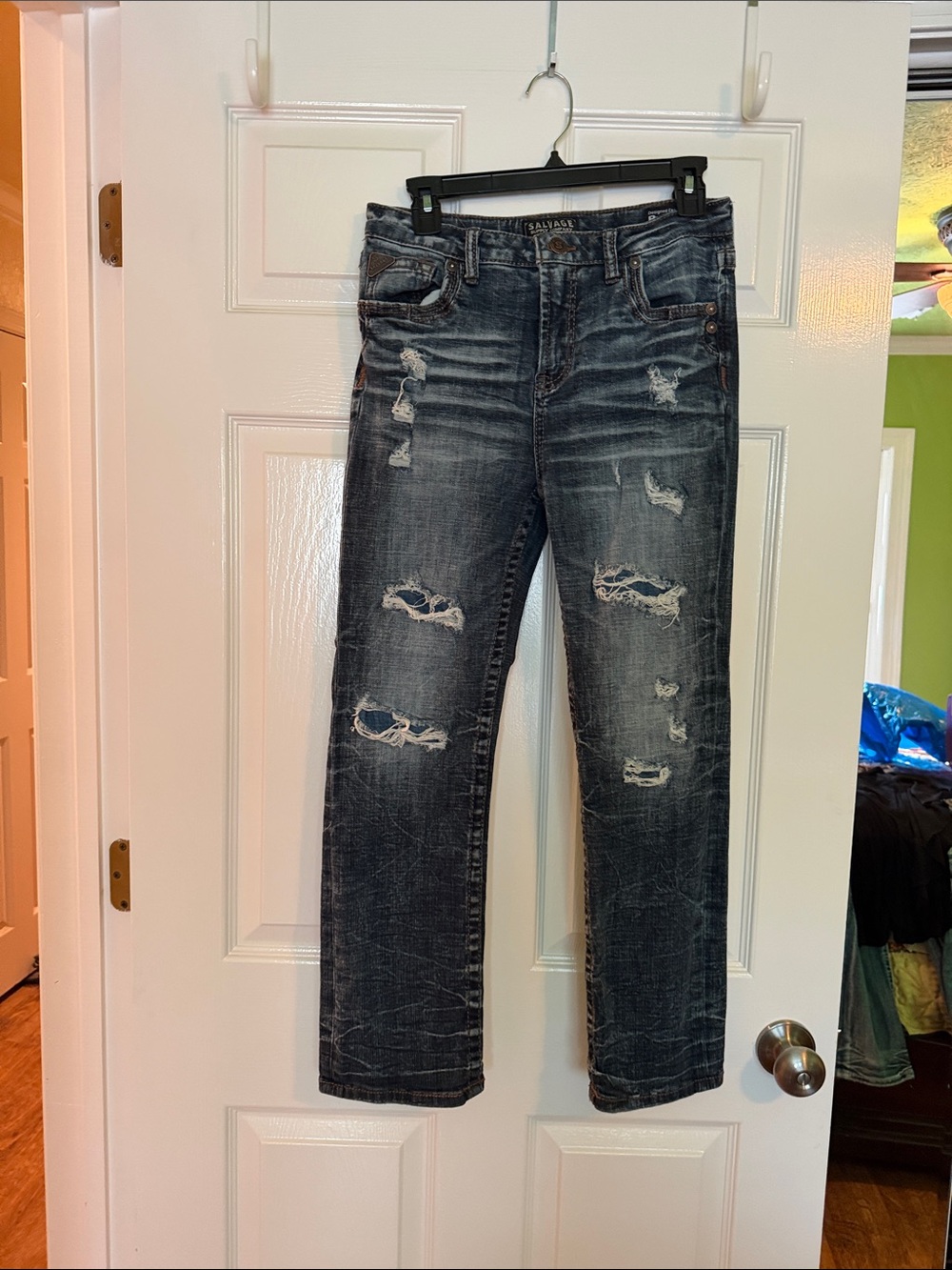 Kids Salvage Distressed Dark Blue Denim Jeans from the Buckle 14R